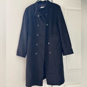 Calvin Klein Black Wool Pea Coat